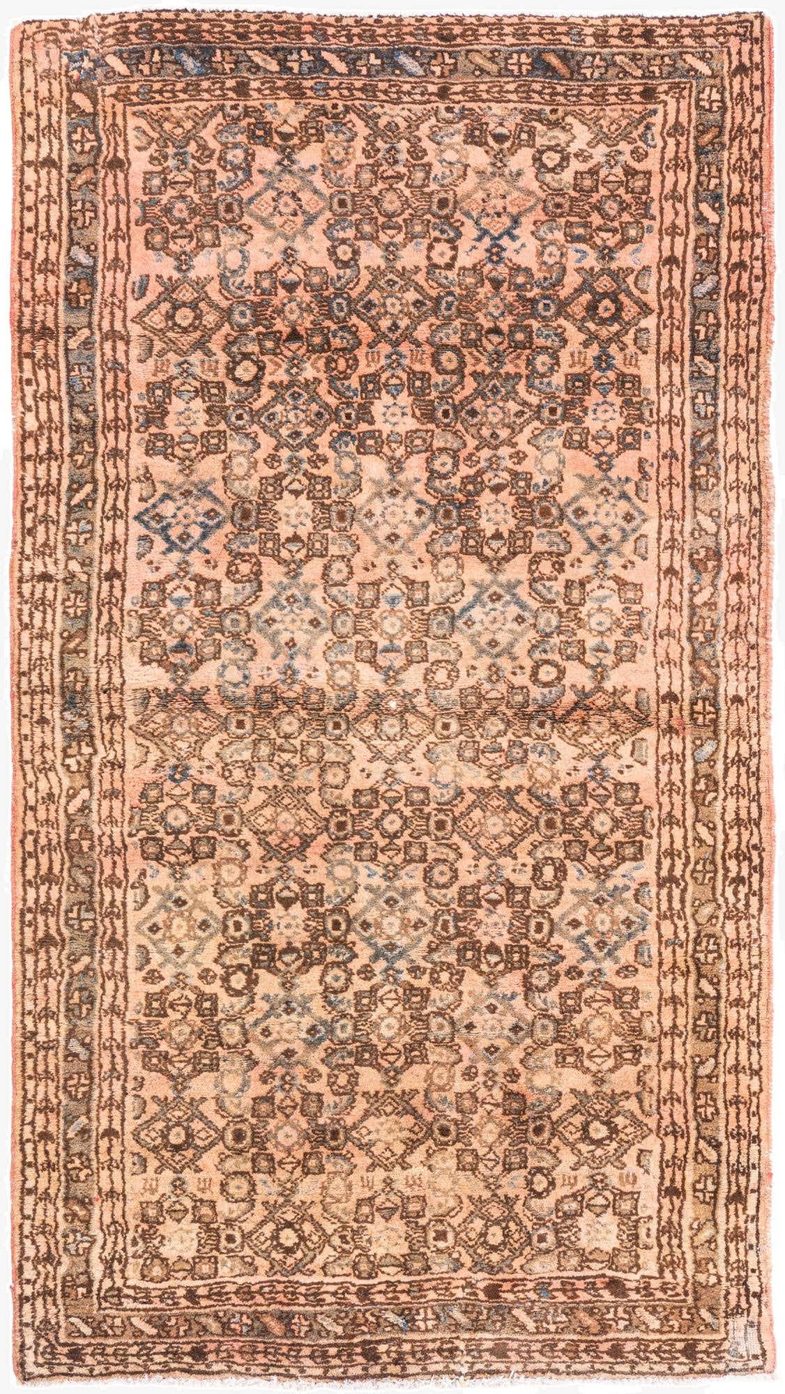 3' 5 x 6' 2  Hand Knotted Ultra Vintage Persian Wool Rug