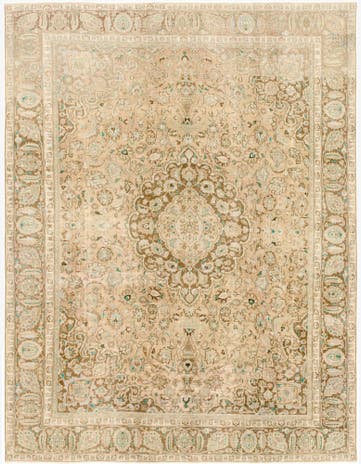 9' 2 x 12' 3 Hand Knotted Ultra Vintage Persian Wool Rug
