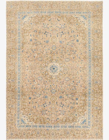 9' x 12' 9 Hand Knotted Ultra Vintage Persian Wool Rug