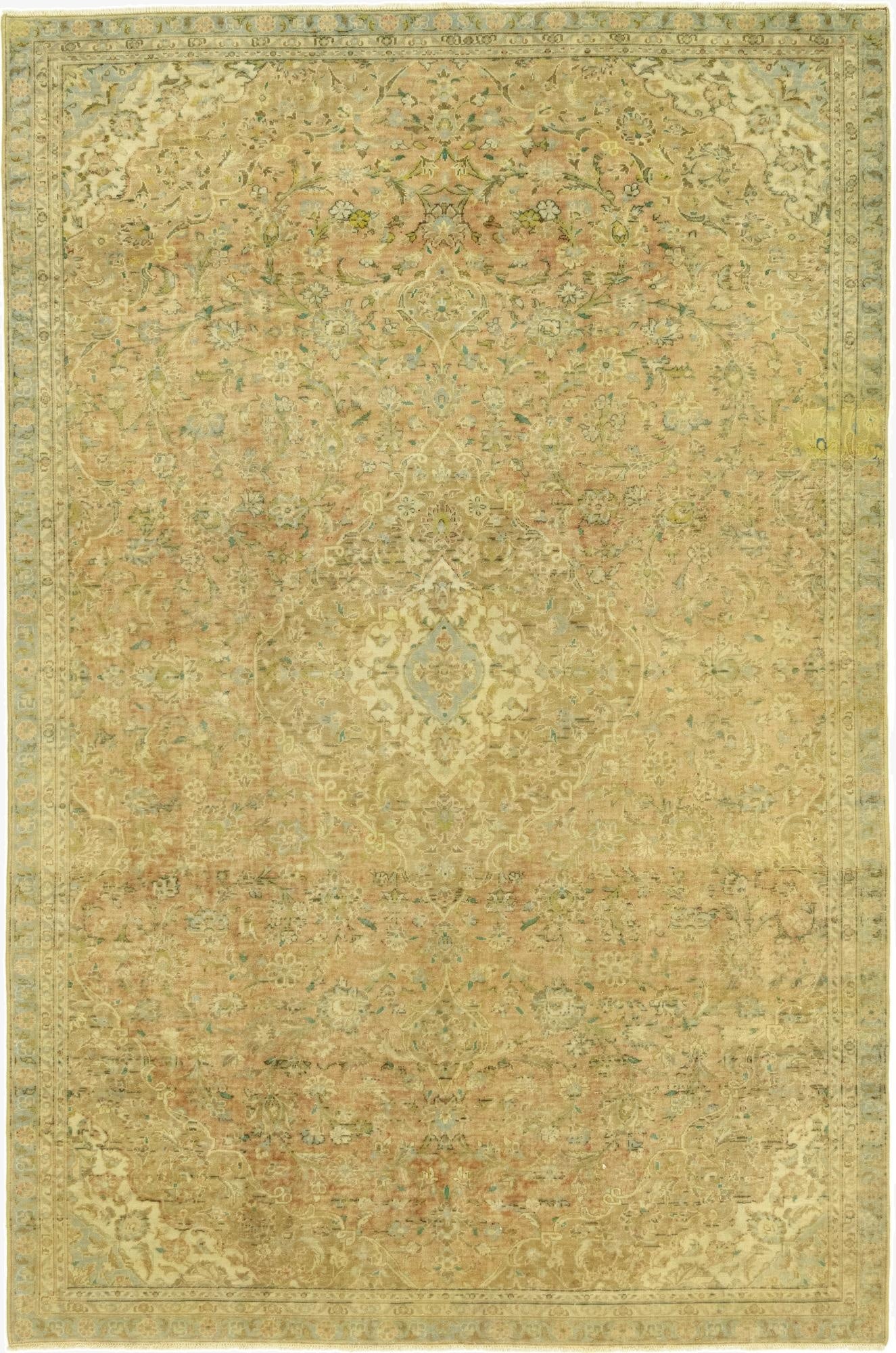 7' x 10' 7  Hand Knotted Ultra Vintage Persian Wool Rug