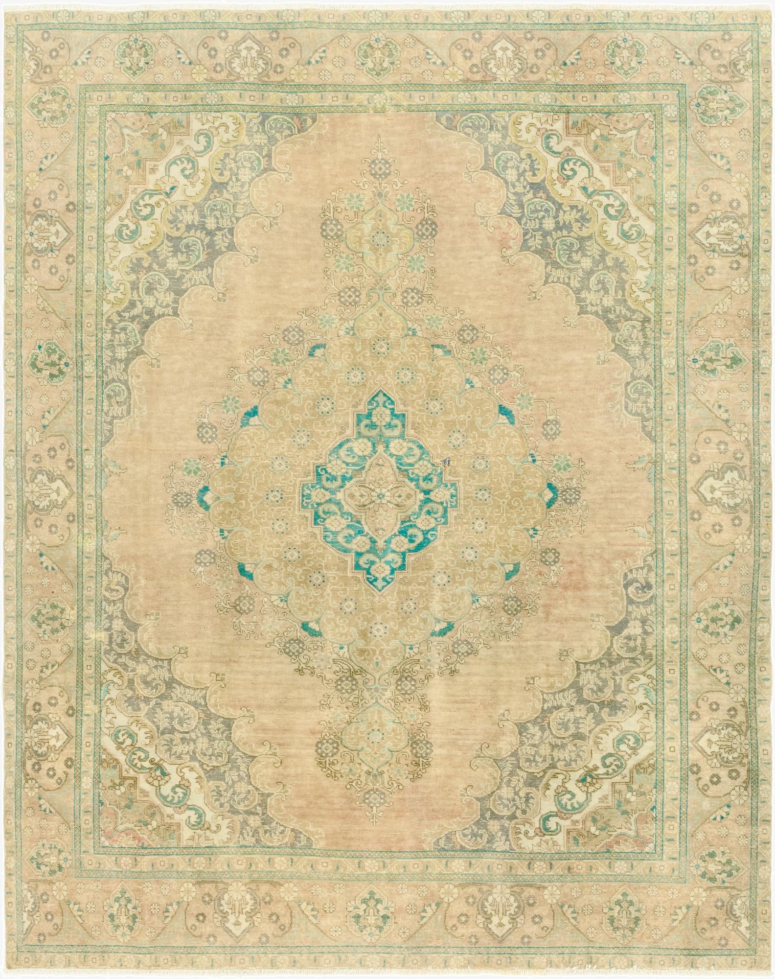 9' 6 x 12'  Hand Knotted Ultra Vintage Persian Wool Rug
