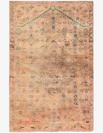 3' 1 x 4' 9 Hand Knotted Ultra Vintage Persian Wool Rug