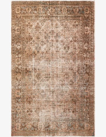 4' 3 x 7' Hand Knotted Ultra Vintage Persian Wool Rug