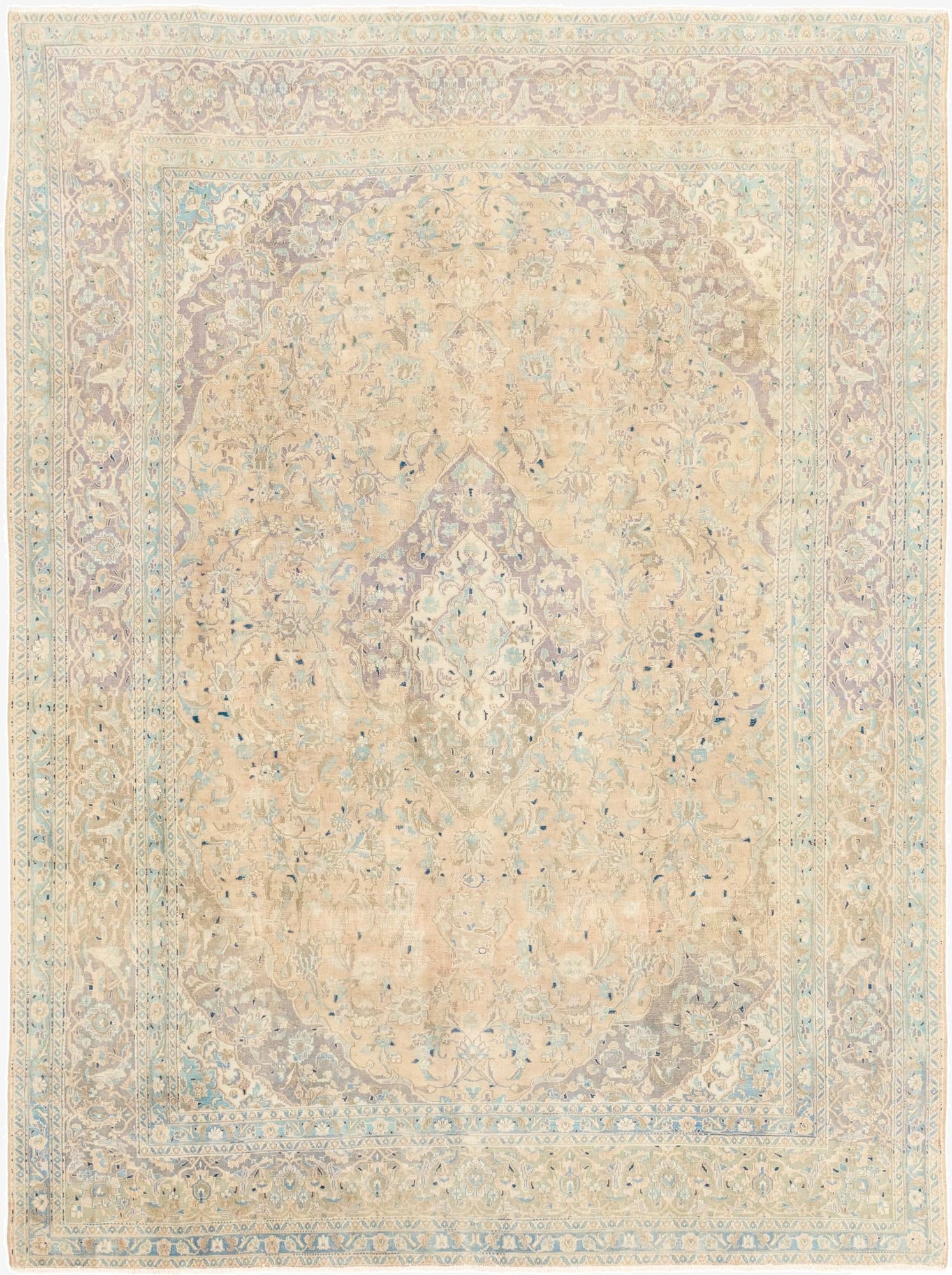 9' 4 x 12' 6  Hand Knotted Ultra Vintage Persian Wool Rug