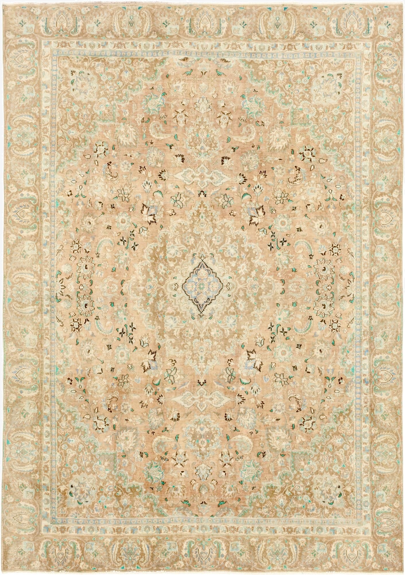 8' 9 x 12' 3  Hand Knotted Ultra Vintage Persian Wool Rug