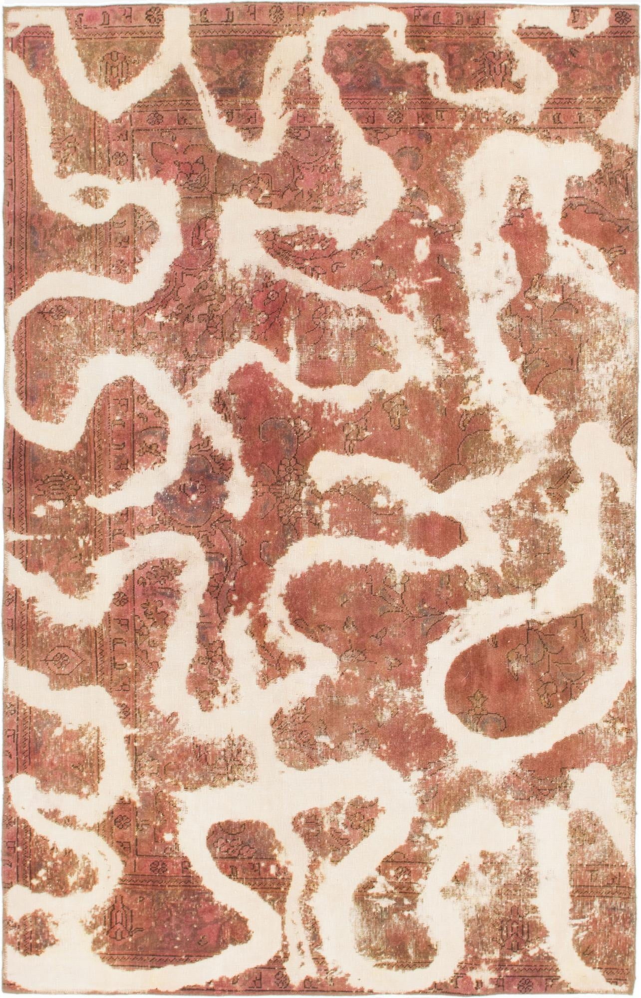 5' 9 x 9'  Hand Knotted Ultra Vintage Persian Wool Rug