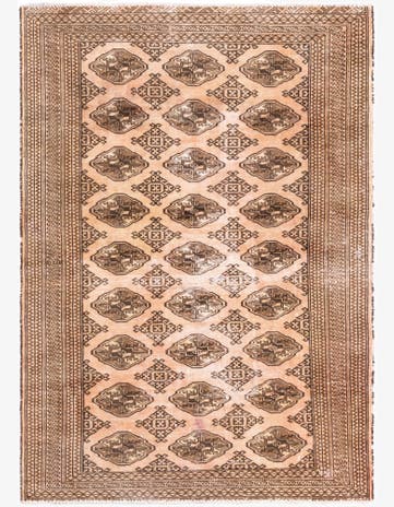 4' 4 x 6' 1 Hand Knotted Ultra Vintage Persian Wool Rug