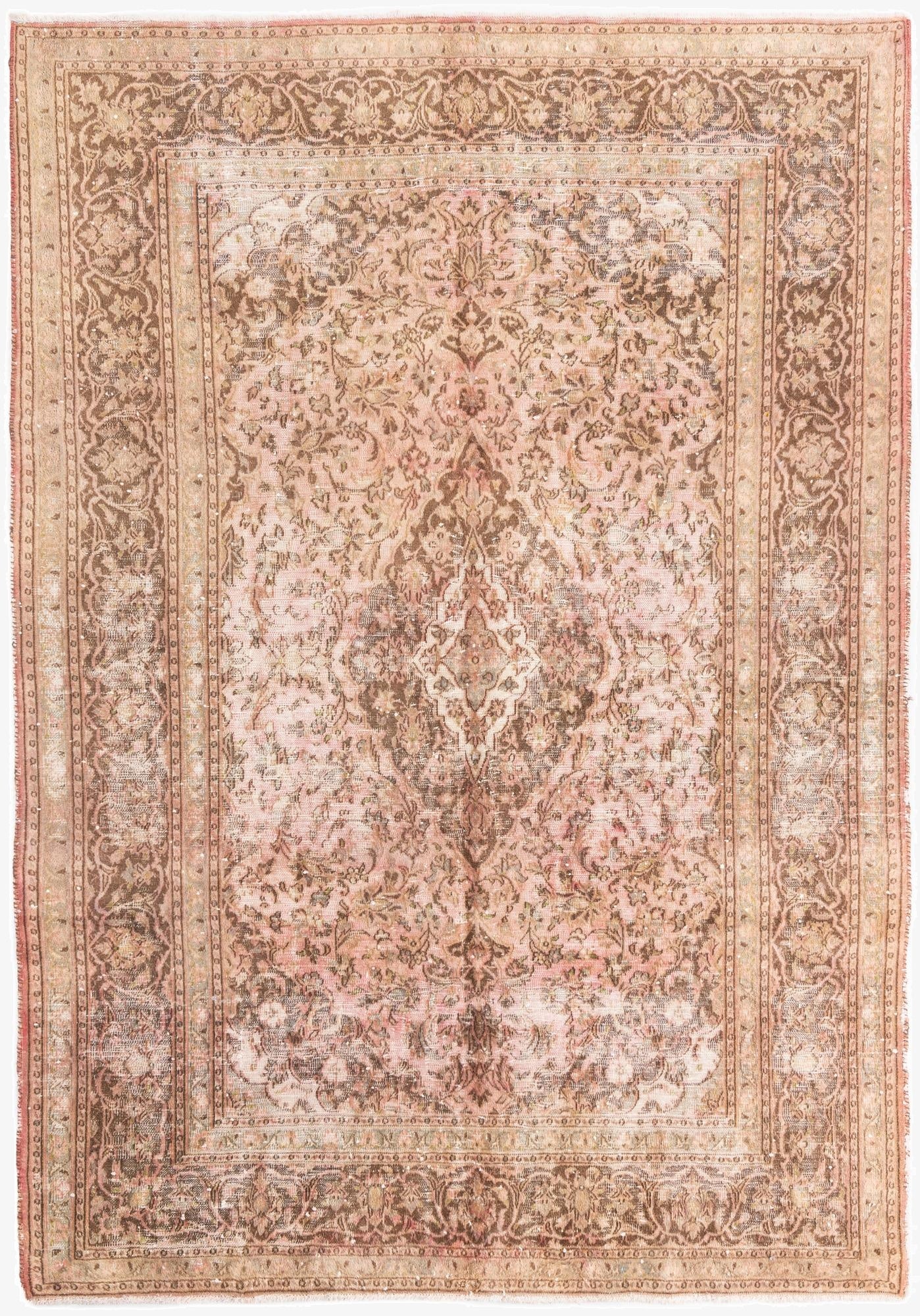 6' 7 x 9' 7  Hand Knotted Ultra Vintage Persian Wool Rug