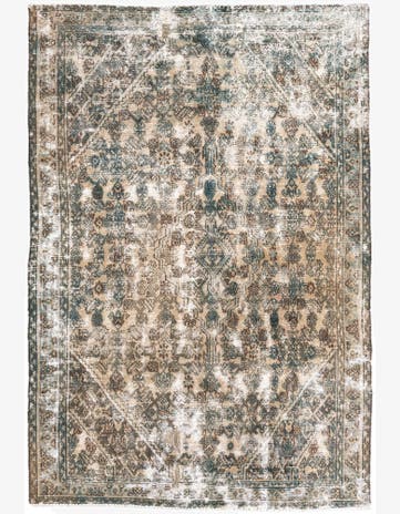 5' 8 x 8' 3 Hand Knotted Ultra Vintage Persian Wool Rug