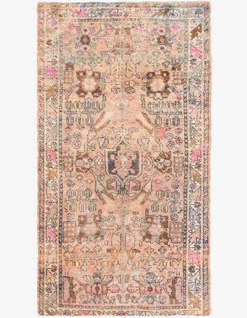4' 2 x 7' 4 Hand Knotted Ultra Vintage Persian Wool Rug