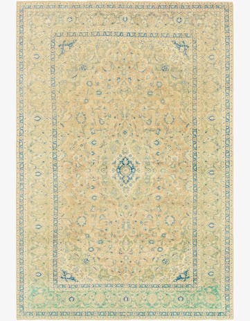 9' 7 x 14' 3 Hand Knotted Ultra Vintage Persian Wool Rug