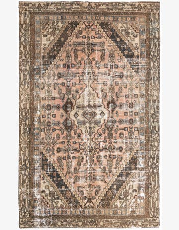 6' 2 x 10' Hand Knotted Ultra Vintage Persian Wool Rug