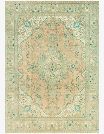 9' 1 x 13' Hand Knotted Ultra Vintage Persian Wool Rug
