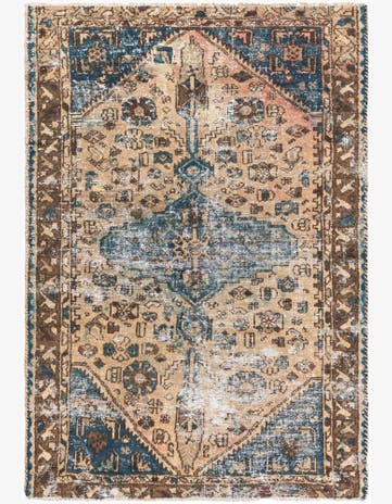 4' 1 x 6' Hand Knotted Ultra Vintage Persian Wool Rug