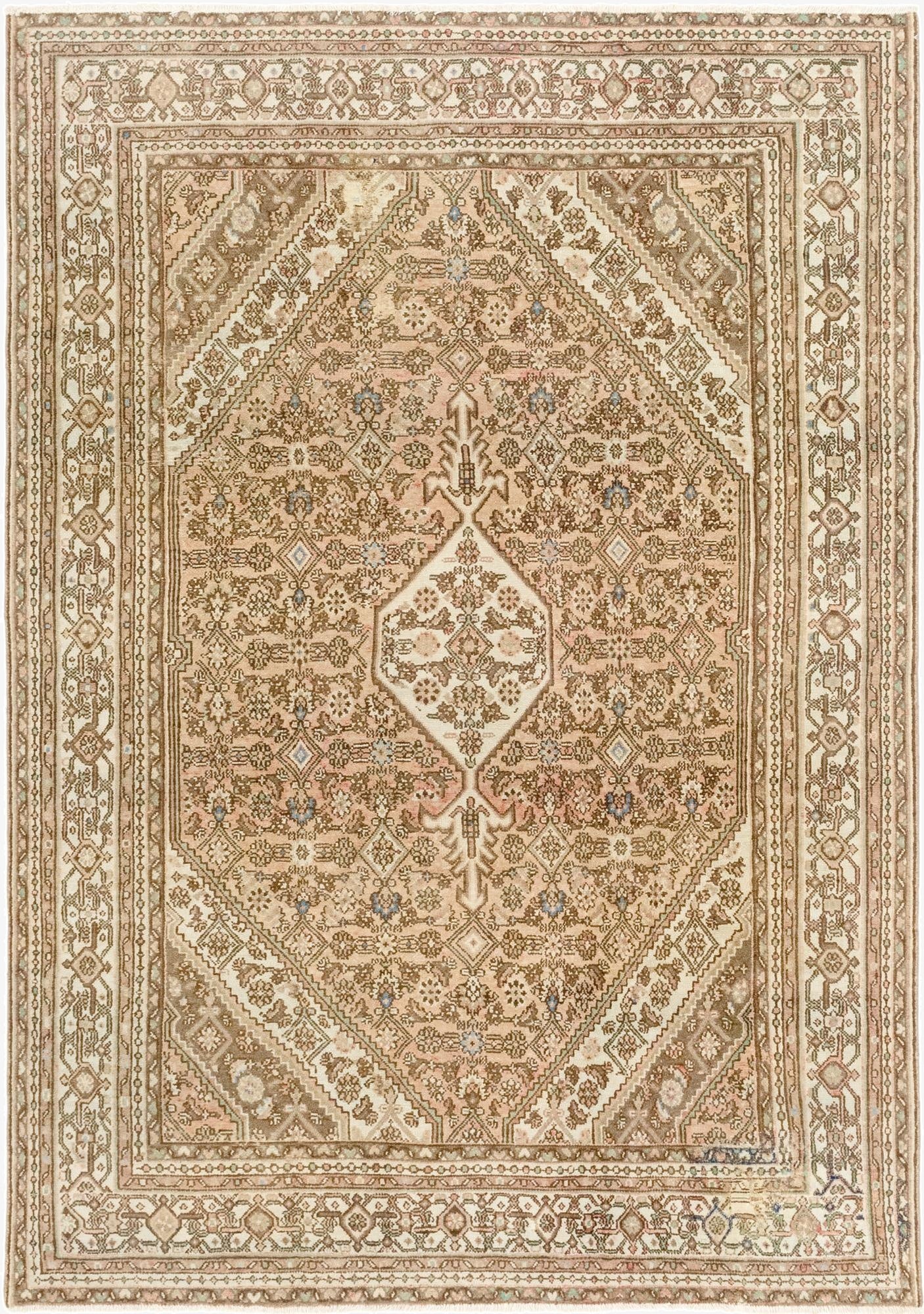 6' 10 x 10'  Hand Knotted Ultra Vintage Persian Wool Rug
