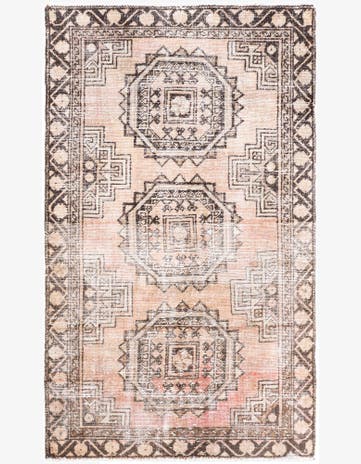3' 7 x 6' Hand Knotted Ultra Vintage Persian Wool Rug