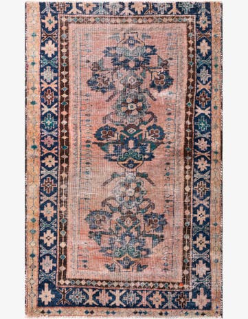 4' 4 x 6' 8 Hand Knotted Ultra Vintage Persian Wool Rug