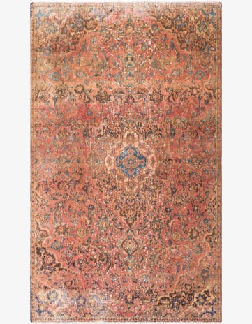 4' x 6' 7 Hand Knotted Ultra Vintage Persian Wool Rug