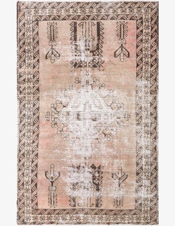 3' 10 x 6' 2 Hand Knotted Ultra Vintage Persian Wool Rug