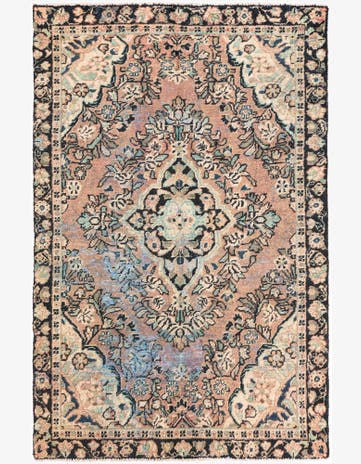 4' x 6' 3 Hand Knotted Ultra Vintage Persian Wool Rug