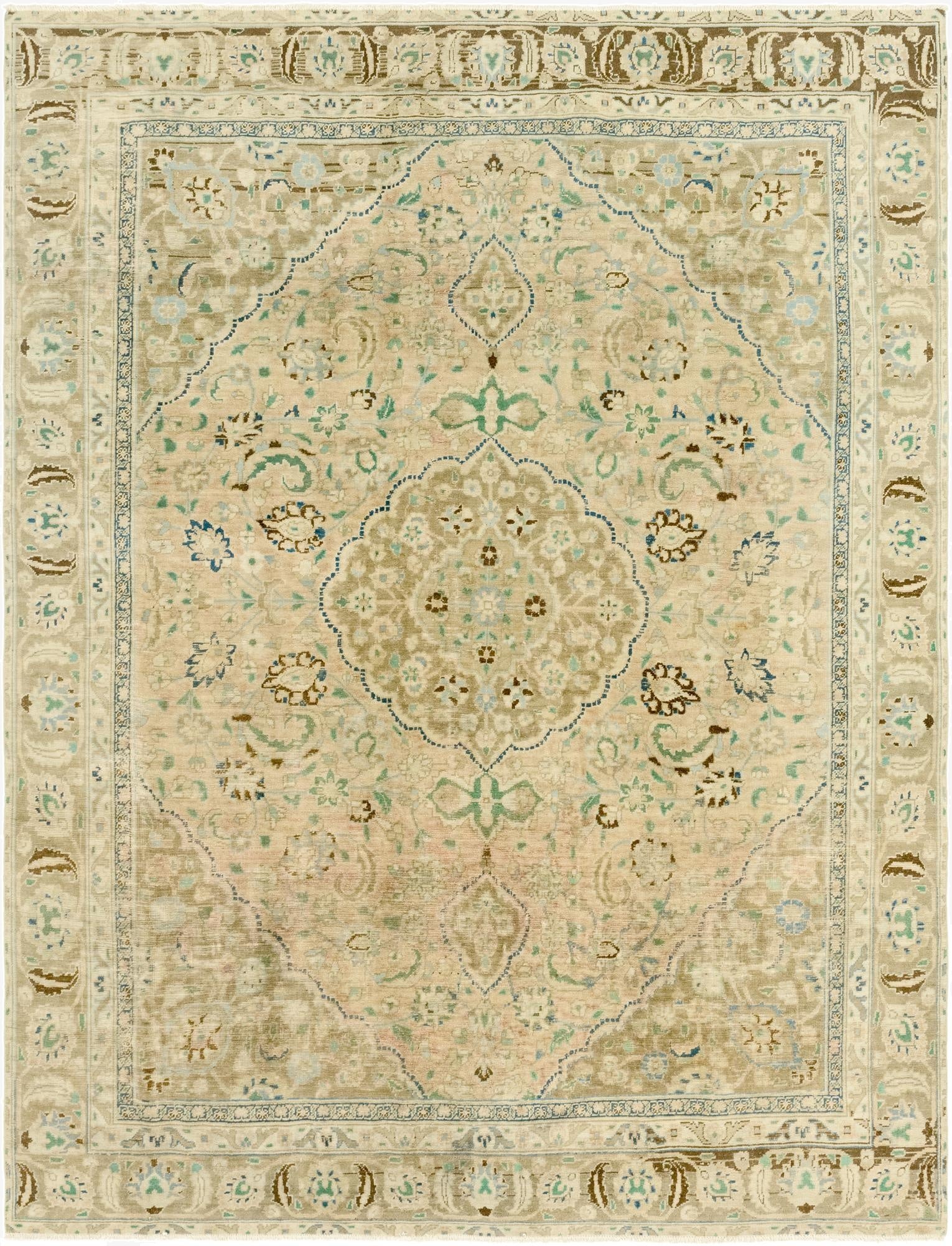 9' x 11' 9  Hand Knotted Ultra Vintage Persian Wool Rug