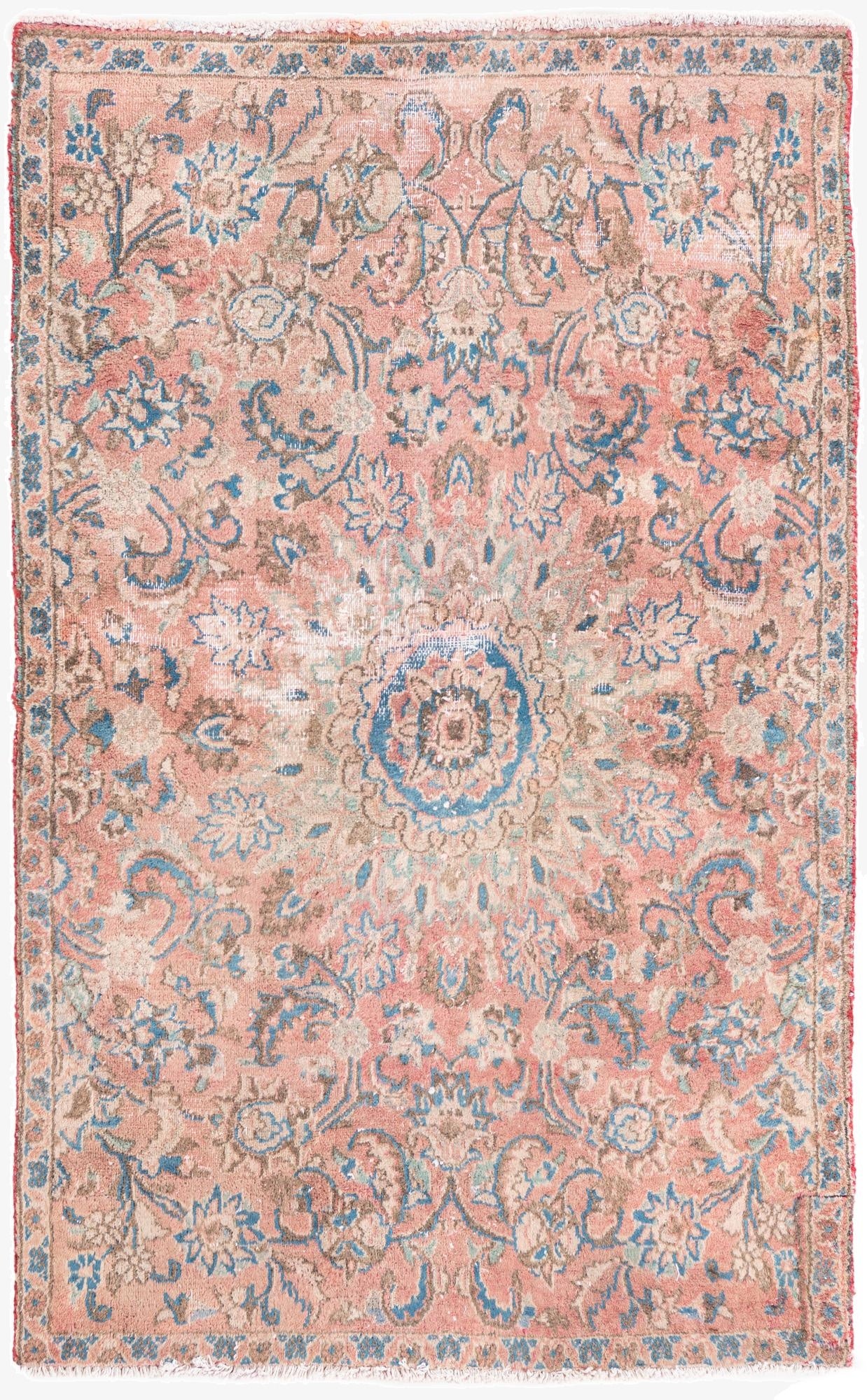 3' x 4' 10  Hand Knotted Ultra Vintage Persian Wool Rug