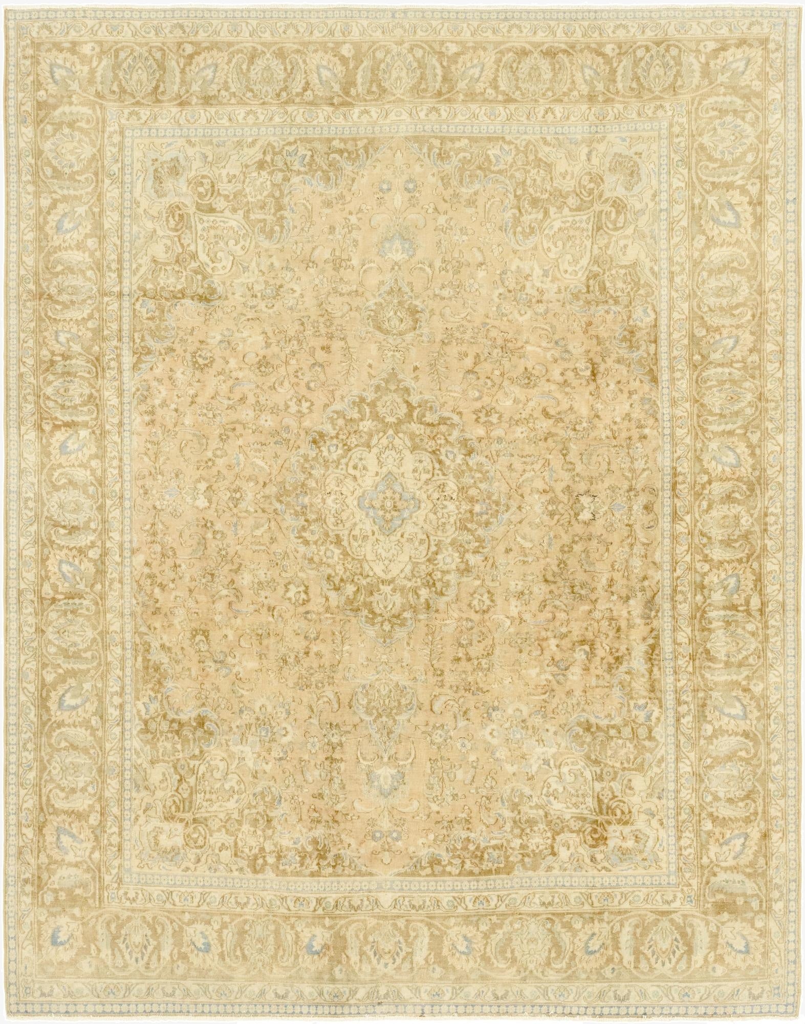 9' 8 x 12' 7  Hand Knotted Ultra Vintage Persian Wool Rug