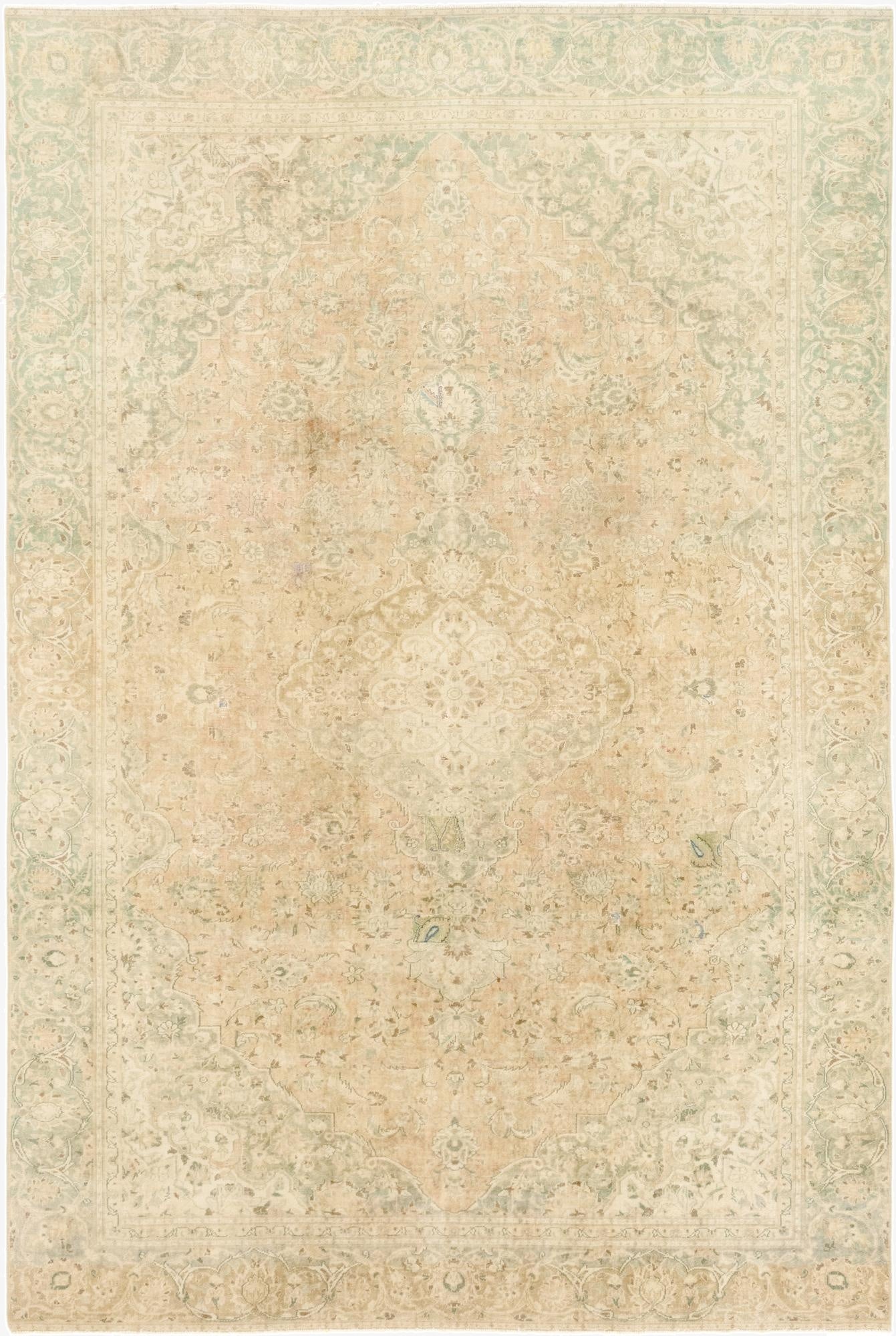 8' 7 x 12' 10  Hand Knotted Ultra Vintage Persian Wool Rug