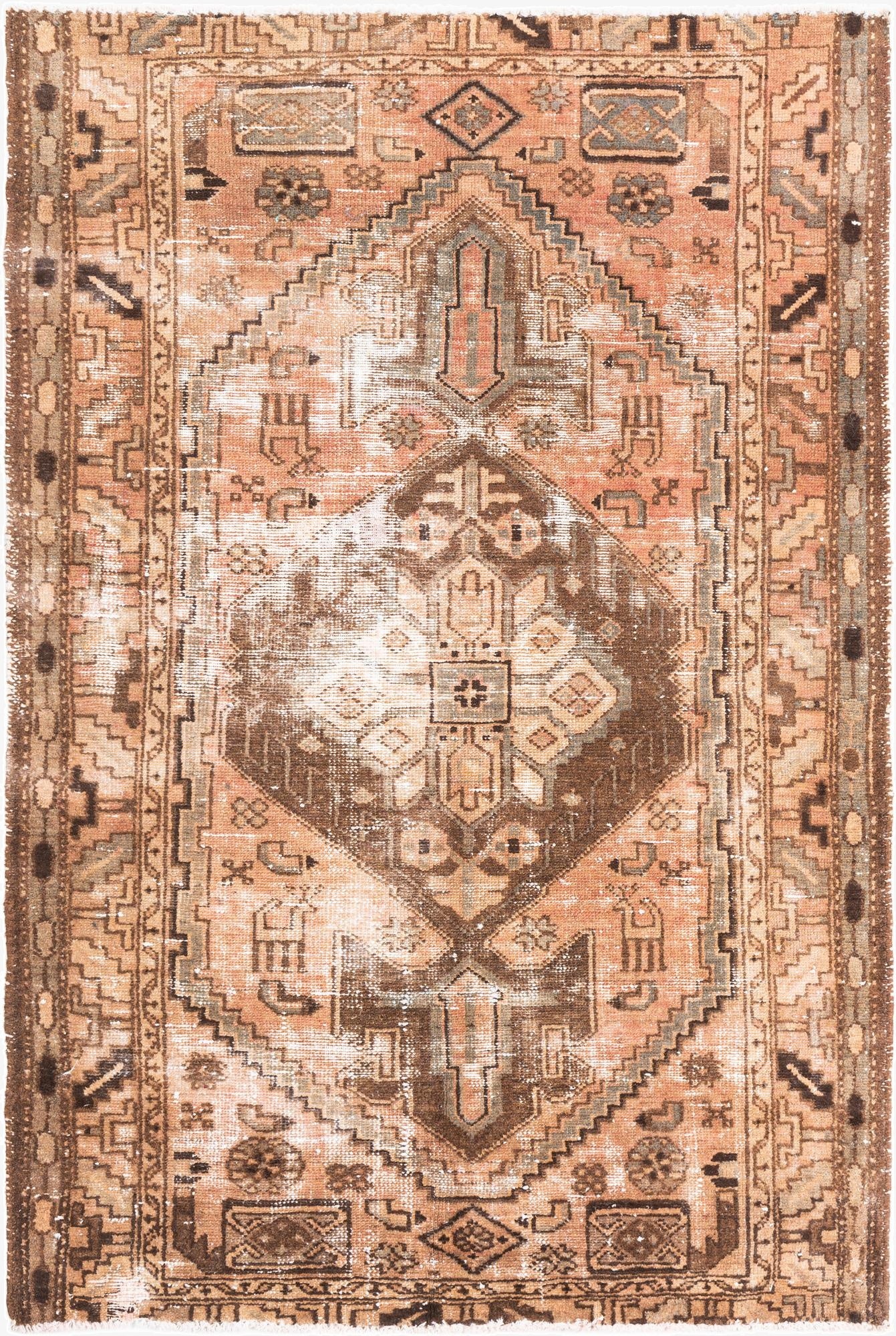 4' x 6'  Hand Knotted Ultra Vintage Persian Wool Rug