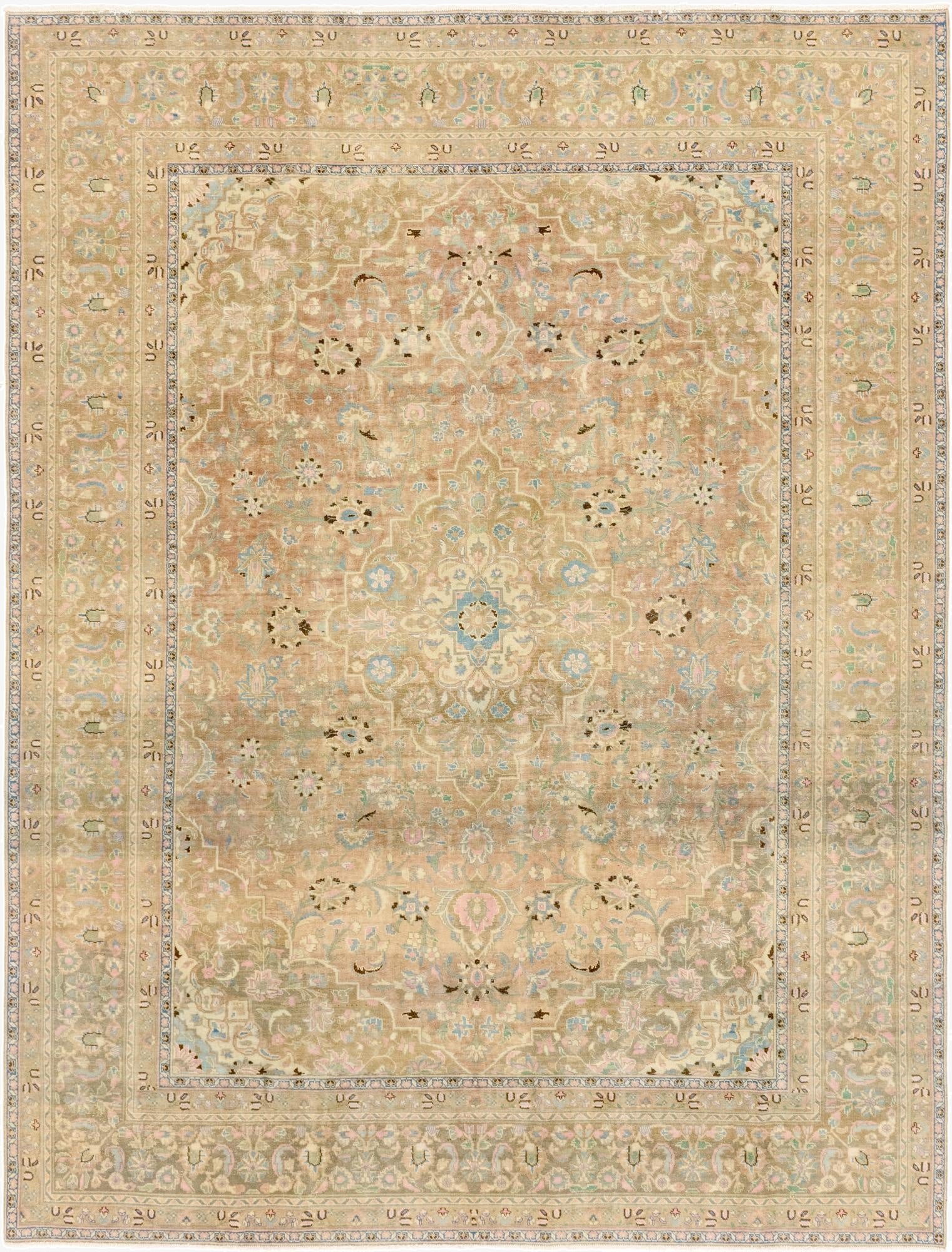 9' 6 x 12' 5  Hand Knotted Ultra Vintage Persian Wool Rug