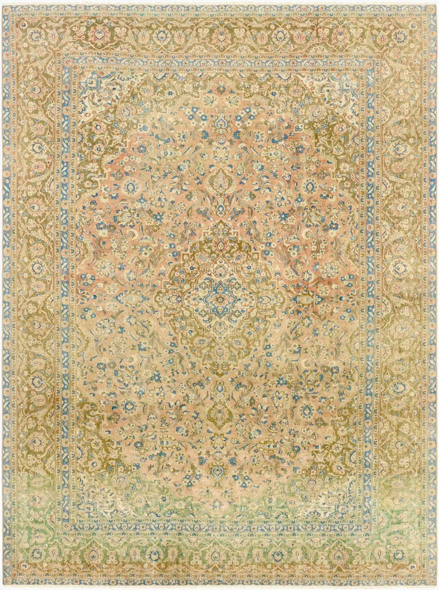 9' 9 x 13' 2  Hand Knotted Ultra Vintage Persian Wool Rug