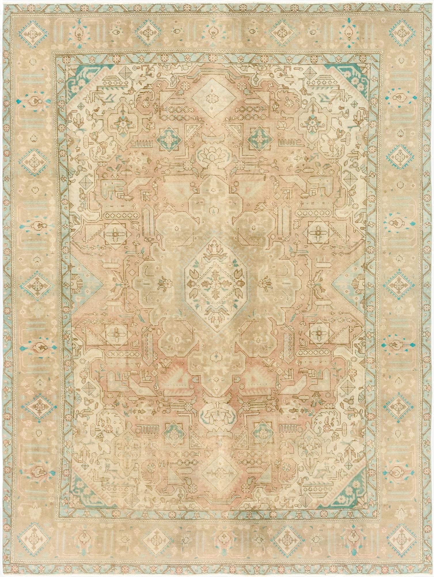 9' 2 x 12' 6  Hand Knotted Ultra Vintage Persian Wool Rug