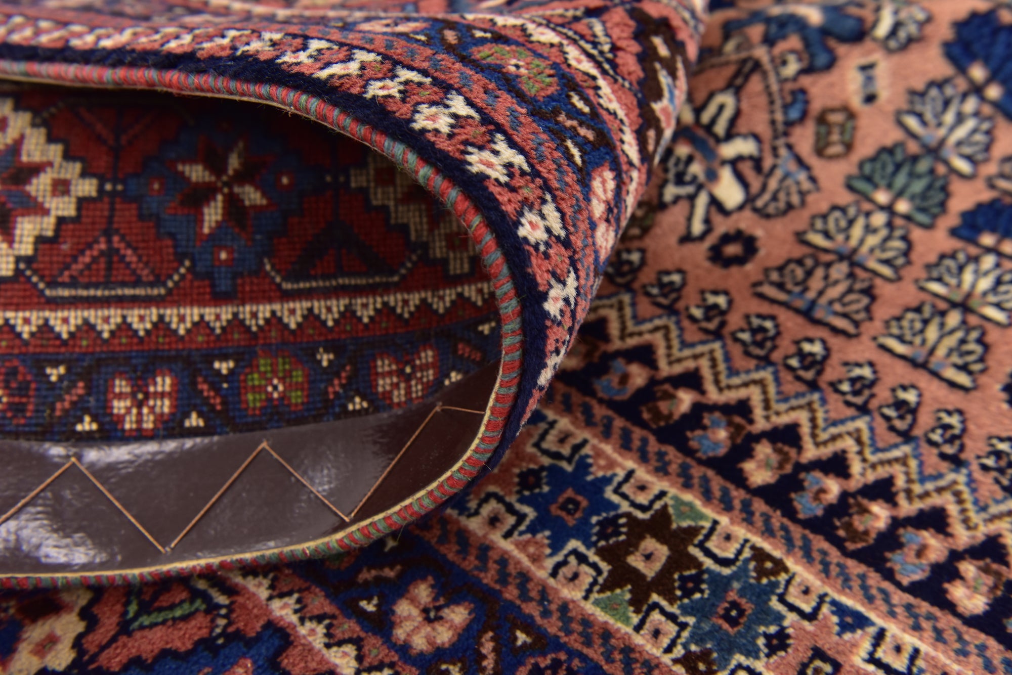 7' x 9' 7 Hand Knotted Yalameh Persian Wool Rug