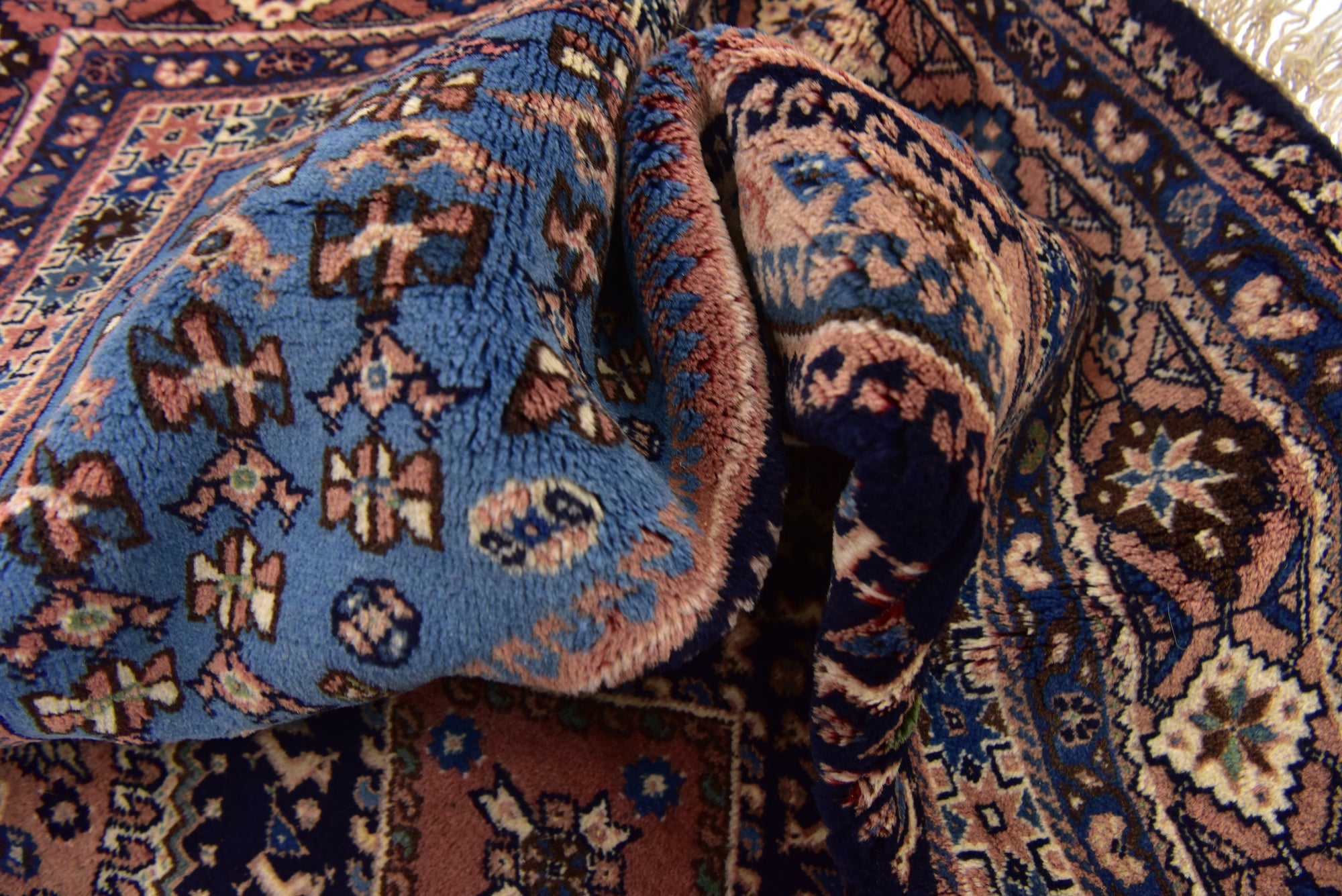 7' x 9' 7 Hand Knotted Yalameh Persian Wool Rug