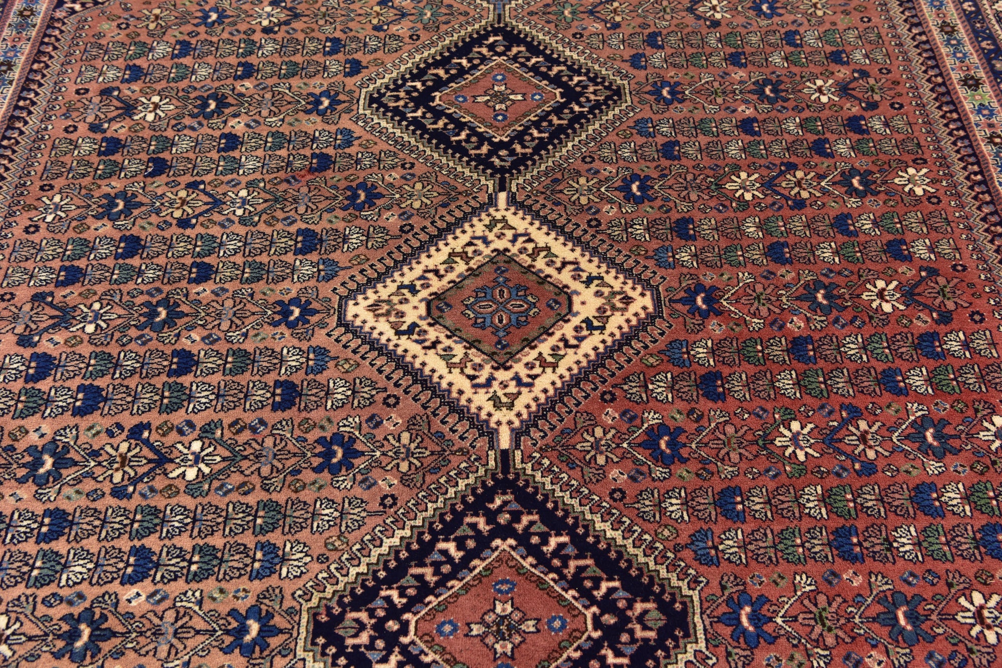 7' x 9' 7 Hand Knotted Yalameh Persian Wool Rug