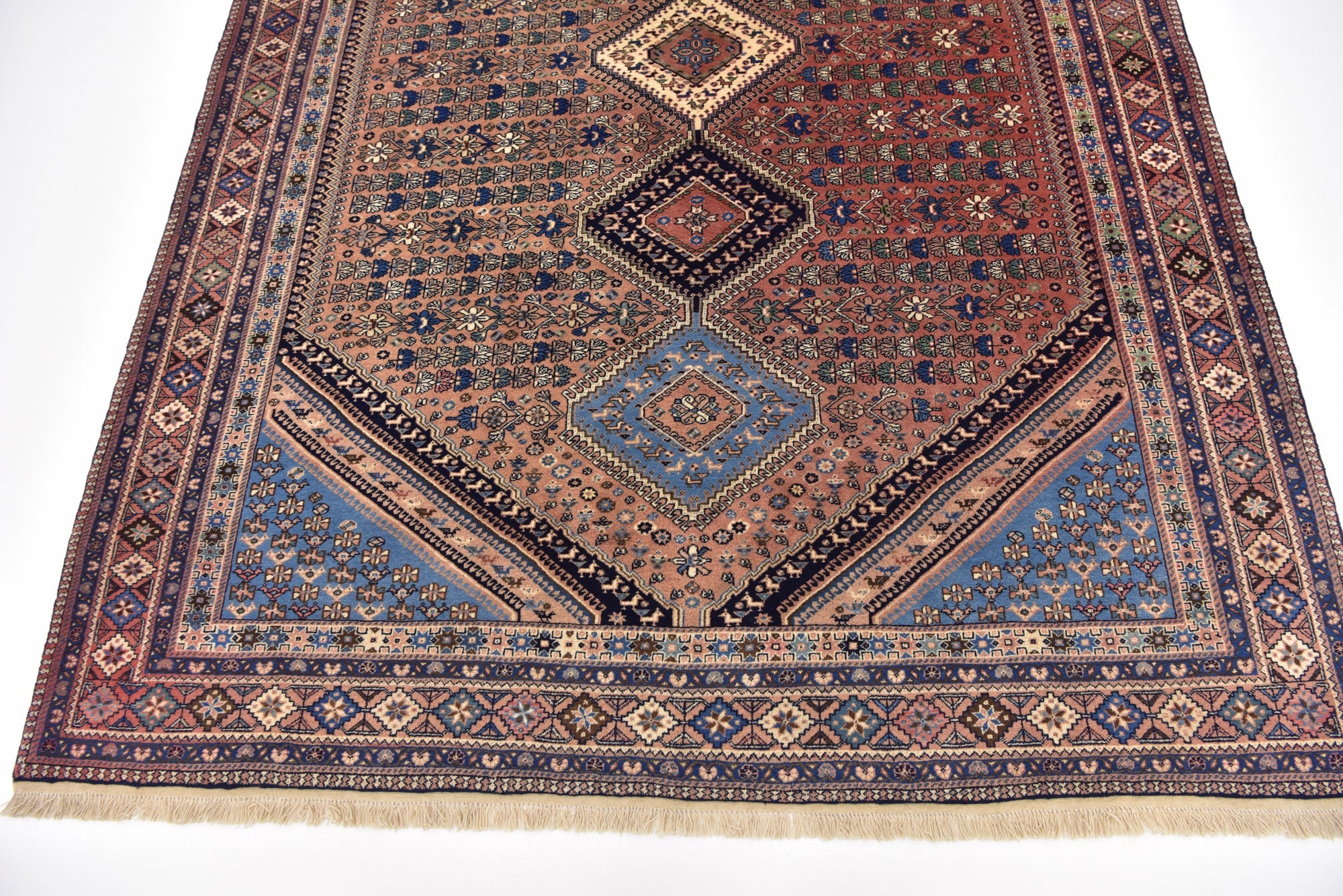7' x 9' 7 Hand Knotted Yalameh Persian Wool Rug