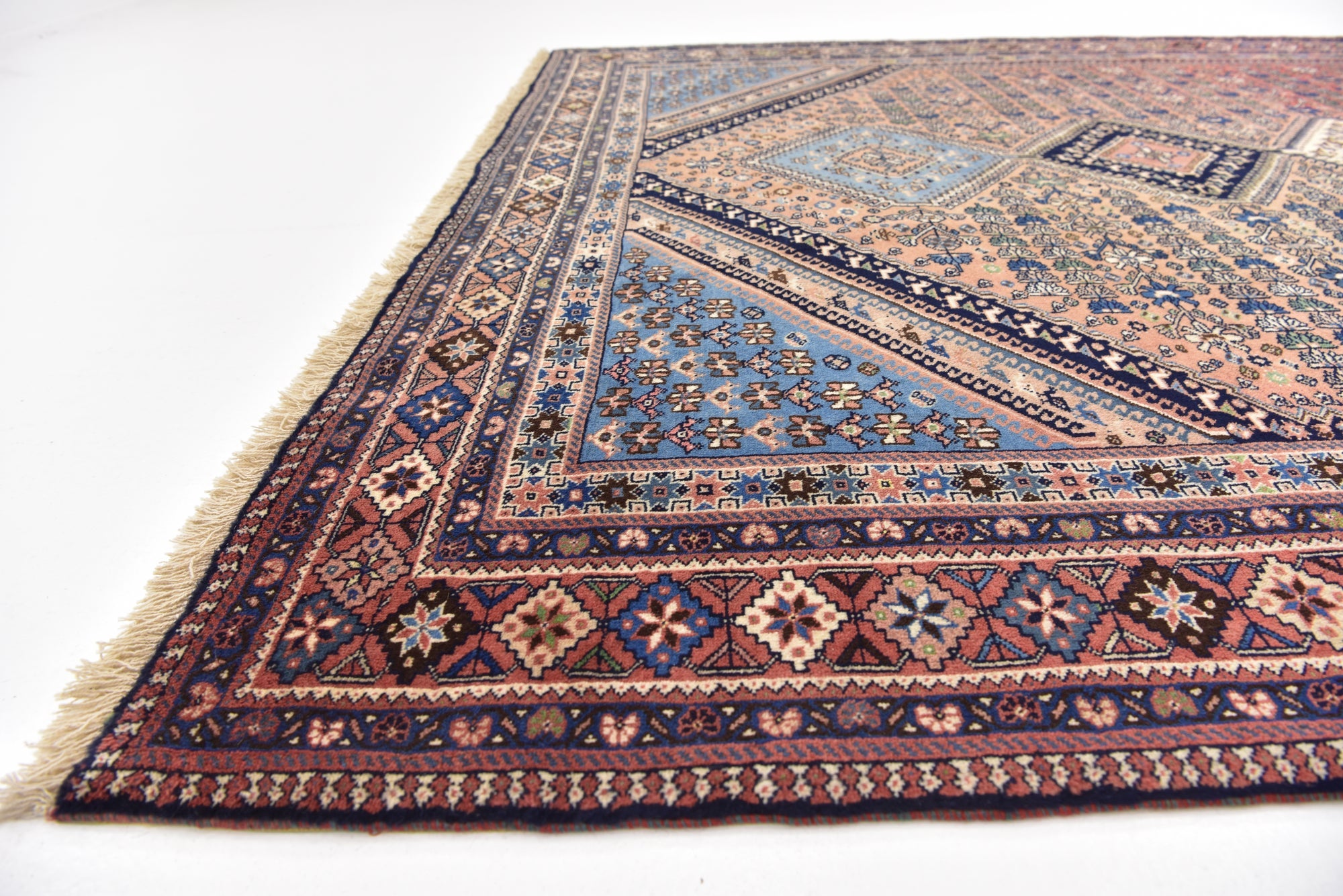 7' x 9' 7 Hand Knotted Yalameh Persian Wool Rug