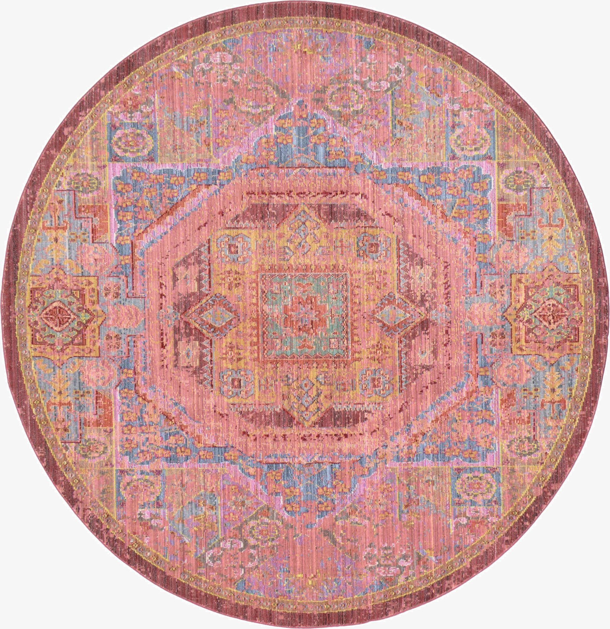 6' x 6' Aqua Round Rug