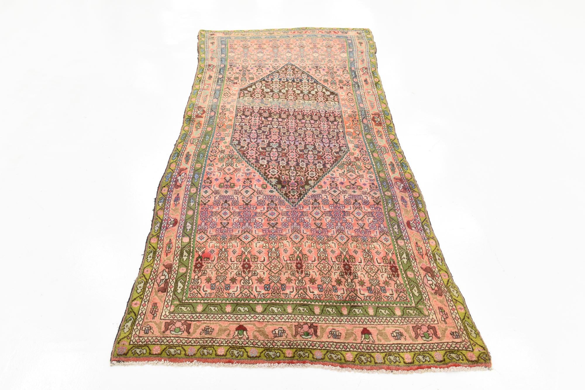 4' 7 x 9' 9 Hand Knotted Bidjar Persian Wool Runner Rug