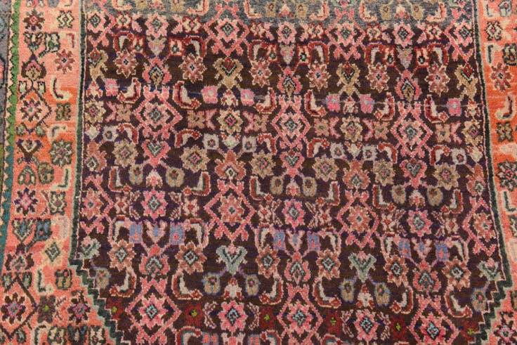 Detail image of 4' 7 x 9' 9 Hand Knotted Bidjar Persian Wool Runner Rug
