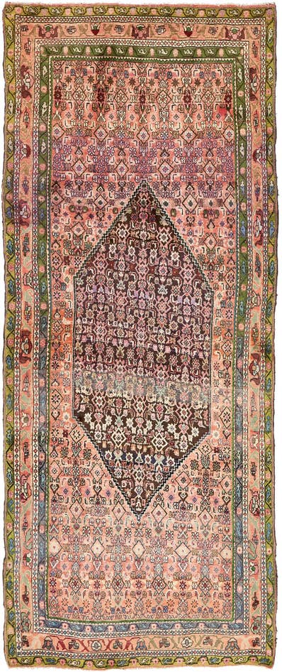 Detail image of 4' 7 x 9' 9 Hand Knotted Bidjar Persian Wool Runner Rug