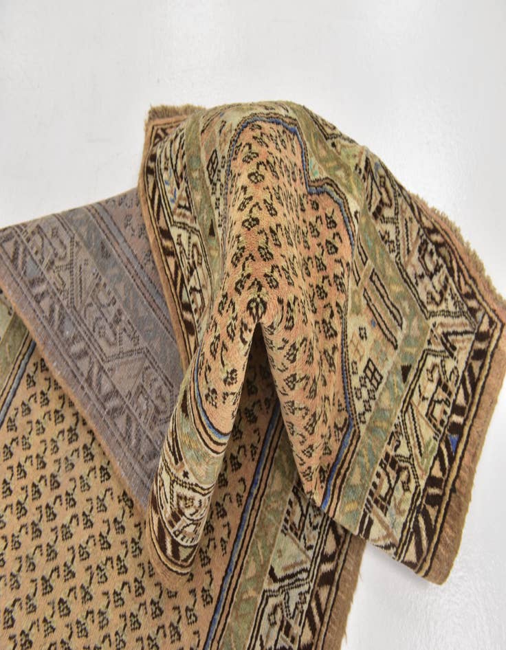 Detail image of 3' 8 x 10' 4 Hand Knotted Botemir Persian Wool Runner Rug