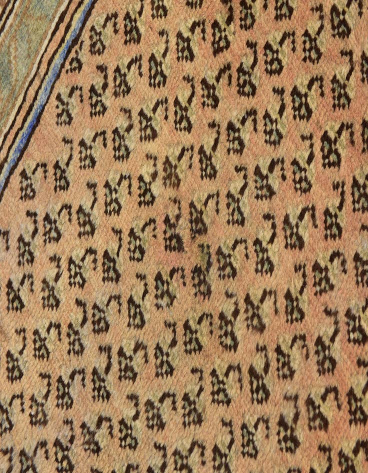 Detail image of 3' 8 x 10' 4 Hand Knotted Botemir Persian Wool Runner Rug