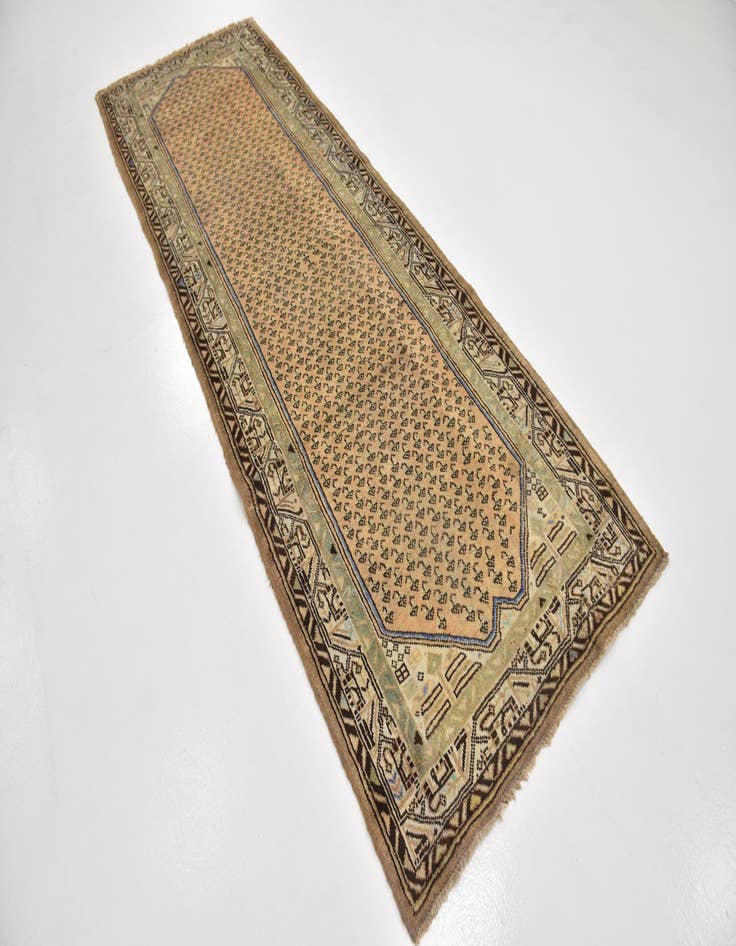 Detail image of 3' 8 x 10' 4 Hand Knotted Botemir Persian Wool Runner Rug