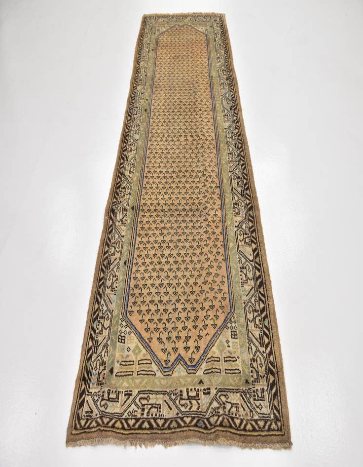 Detail image of 3' 8 x 10' 4 Hand Knotted Botemir Persian Wool Runner Rug