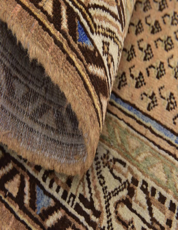 Detail image of 3' 8 x 10' 4 Hand Knotted Botemir Persian Wool Runner Rug