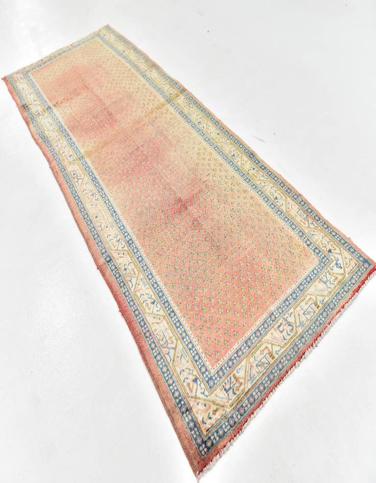 Detail image of 3' 8 x 10'  Hand Knotted Botemir Persian Wool Runner Rug