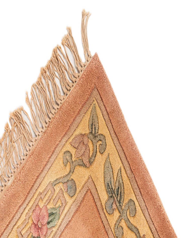 Detail image of 2' 4 x 9' 6  Hand Knotted Carved Pekin Wool Runner Rug