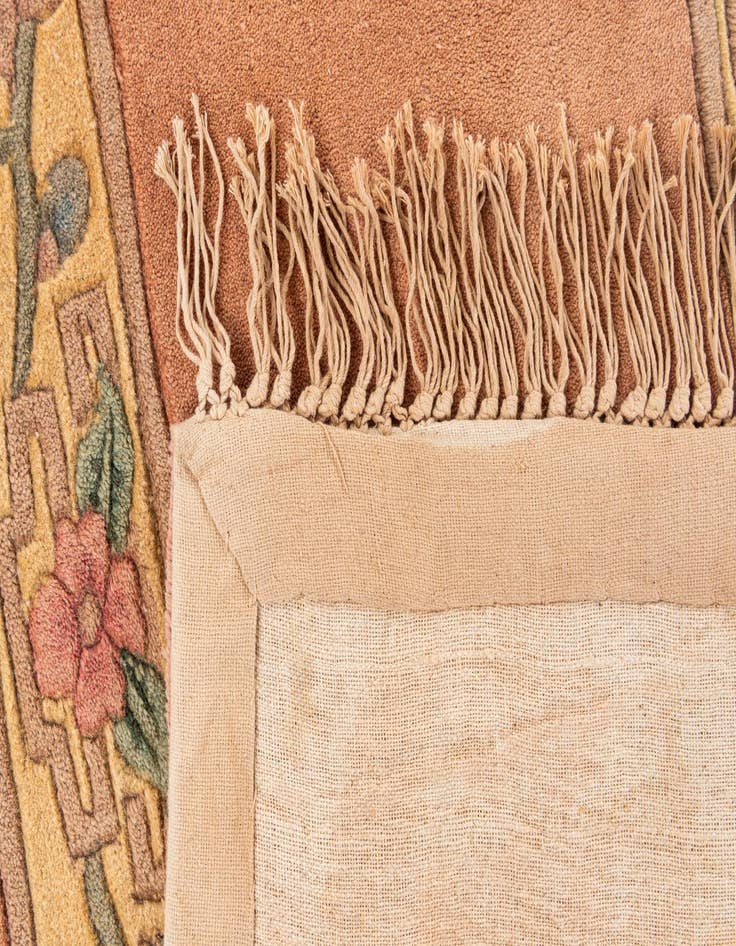 Detail image of 2' 4 x 9' 6  Hand Knotted Carved Pekin Wool Runner Rug