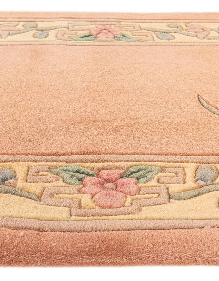 Detail image of 2' 4 x 9' 6  Hand Knotted Carved Pekin Wool Runner Rug